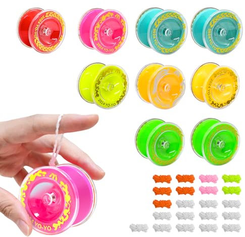 MirraSwit 9 Stücke Farbe Yo-Yos+21 Seil, Responsive Yoyo, Professiona Looping Yoyo für Anfänger, JoJo Reaktives Kugellager für Anfänger Geburtstag Party Gastgeschenk, Zufällige Farben