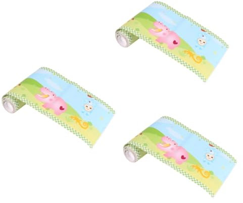 BESTonZON 3stücke Selbstklebendes Cartoon Tier Wandtattoo Für Kinderzimmer Pvc Bodenleisten Aufkleber Mit Tiermotiven Abnehmbar Und Langlebig Für Wohn Und Badezimmerdekoration