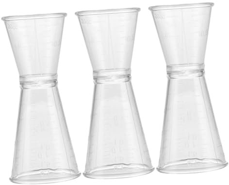 SHOWERORO 3pièces Tasse à Mesurer Double Face Pour Cocktails Doseur De Bar Plastique Graduation Claire Pour Vérifier La Quantité De Liquide