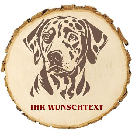 KIWISTAR UG - 14-16 cm Baumscheibe - Catahoula Leopard Dog - Hund - personalisiertes Geschenk individuell selbst gestalten - Name - Holzscheibe mit Wunschtext - Naturholz - Geschenk - Türschild
