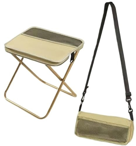 Tragbarer Hocker For Bergsteigen Und Wandern, Faltbarer Rucksackhocker, Kleiner Faltbarer Hocker, Hält Bis Zu 150 Kg, Outdoor-Klappstuhl Mit Reißverschluss For Reisen, Camping, Angeln(Khaki,L)