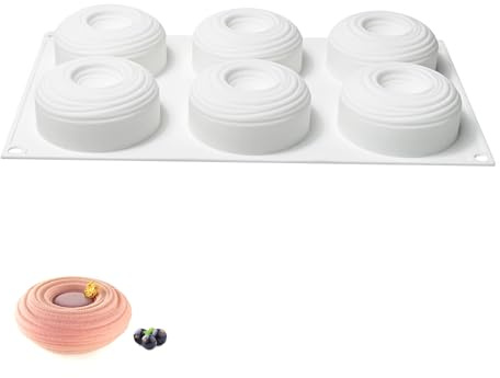 QIUMING 3D Runde Spirale Geformt Silikon Backform Spirale Flach Spirale Form Silikonform Spirale Form Kuchen Formen Art Pan Backformen,Tortenformen,Muffinform, Brotbackform (Weiß, Stil 2)