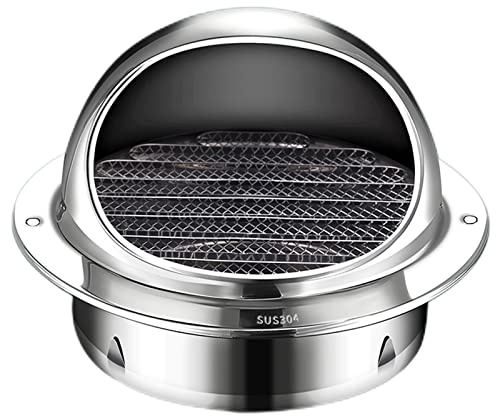 1 extractor de aire redondo de acero inoxidable 304 con malla de 3 a 12 pulgadas, for secadora, baño y cocina.(80mm)