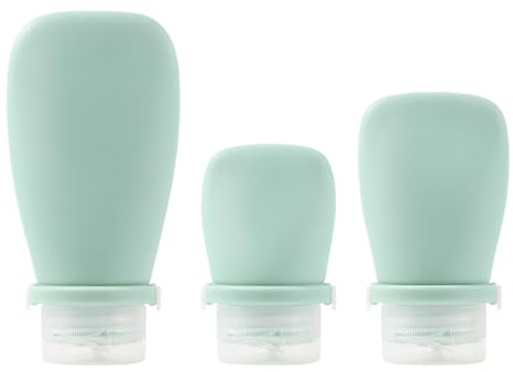 Ylnailky Travel Bottles | Travel Size Toiletries Containers - Empty Silicone Refillable 3 Piece Accessories for Shampoo Soap Body Lotion Bath Shower Gel Men Women