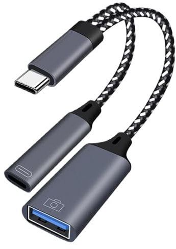 Genérico Adaptador Tipo C a : Convertidor C Macho a Hembra, Cable De Datos De Aleación Trenzada De 10 Gbps, Conector Compatible con PD De Carga Rápida, Compacto Apto para Viajes | para Computadora P