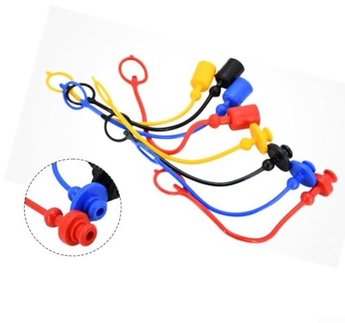 GLFLOW Set di 4 raccordi idraulici a sgancio rapido da 1,9 cm, 4 coperture maschio e 4 femmina in plastica rossa, gialla, nera, blu
