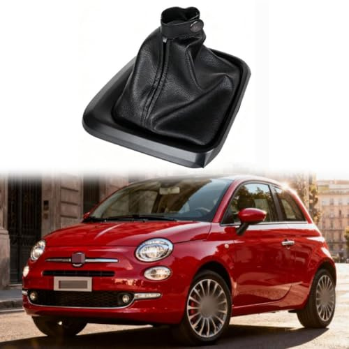 Gettimore Copertura per leva del cambio per Fiat Tipo (2015+), in pelle, accessorio interno nero per auto con presa migliorata e vestibilità personalizzata