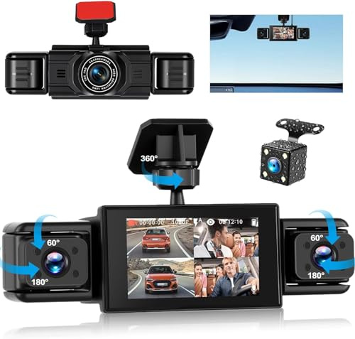 Spegel bilkamera med backkamera 9,66 tum skärm full HD 2K, instrumentkamera spegel bil fram och bak, super mörkerseende med loopinspelning, G-sensor, GPS, LCA, BSD, 64 G-kort 2 x 1080 kamera