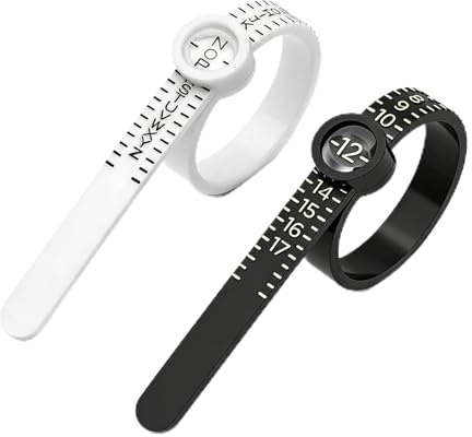 2Pcs Ring Measurement Tool UK Sizes Womens Mens Ring Sizer Ring Measurer US Ring Sizer 1-17 UK Ring Sizer A-Z with Magnifying Glass for Jewelry Measurement Wedding and Engagement Ring Sizing
