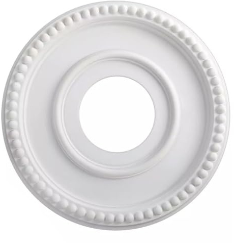 EaseSunny Deckenmedaillon, Deckenrosette, PU-Dekorplatte, 32,4 cm, weiße Abdeckung für Leuchten, Ventilatoren, verbirgt Risse, einfache Kleberinstallation, Heimdekoration