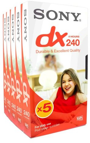 Sony E-240DX VHS-Kassette (240min) 5er-Pack