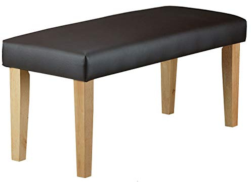 Homestyle4u Bettbank Gepolstert Braun - Sitzbank Flur 103 cm | Polsterbank aus Kunstleder & Kiefernholz – ideal als Schuhbank oder Schlafzimmerbank