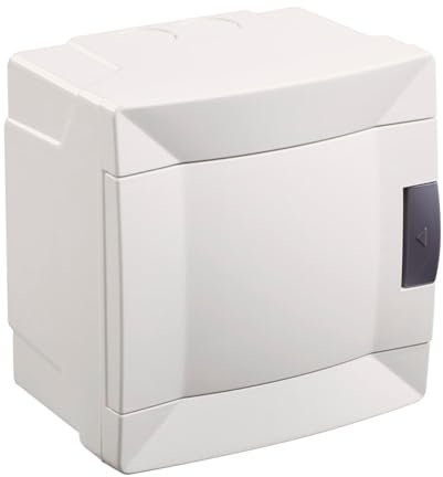 Scatola elettrica o scatola da incasso con coperchio e guida DIN bianca per Automatici 4 Moduli Telaio di Superficie Elettrico per Impianti Elettrici Telaio Elettrico da incasso