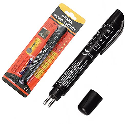 Elektronischer Bremsflüssigkeitstester Bremsflüssigkeit Prüfer Brake Fluid Tester Prüfgerät Pen mit 5 LED Anzeige für Auto Fahrzeug DOT 3/4/5