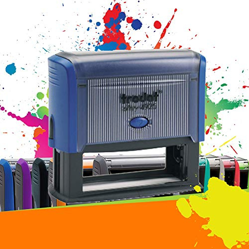 Trodat Printy 4925 - Professioneller Selbstfärbestempel mit 6 Zeilen zur Personalisierung – Textplatte 82 x 25 mm Inklusive (Blau)