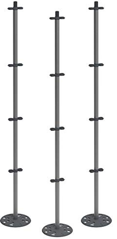 GUSTA GARDEN Tomato Buddy - 125cm Tomatenstab Rankhilfe Rankstab - für Tomaten Bohnen Klettergemüse - mit Befestigungshaken - hohe Stabilität - Standfuß - aus Aluminium - 3er Set