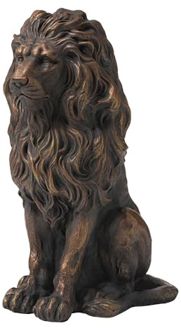 Glitzhome Guardian Statue sitzender Löwe, Bronze