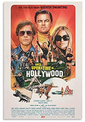 GNKIO Poster du film « Once Upon A Time in Hollywood » - Peinture décorative sur toile - Pour salon, chambre à coucher - 30 x 45 cm