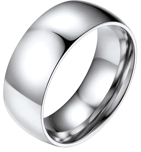 PROSTEEL Simpel Bandring 2mm/4mm/6mm/8mm breit Herren Damen personalisiert Trauring Ehering Edelstahl/18k vergoldet Finger Ring Modeschmuck Accessoire für Hochzeit Geburtstag, Ringgrößen 54-67