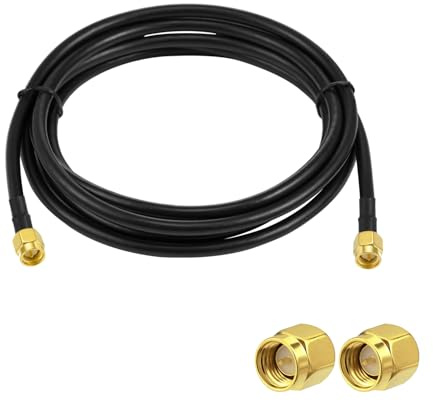 Vecys SMA-Antennenverlängerungskabel SMA Stecker auf SMA Stecker Pigtail-Kabel WLAN-Antennenkabel RG58 10ft/3M für WiFi Wireless Network 2G 3G 4G Antennen-Router GSM Bluetooth WLAN LAN