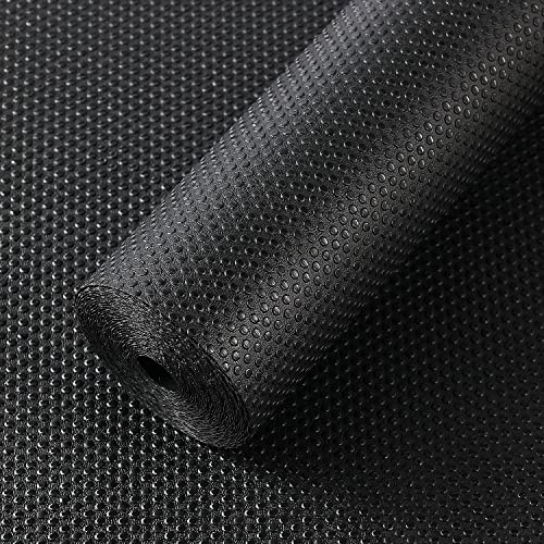 Schubladenmatte Nicht Klebende Haltbarem Schubladenauskleidung Antirutschmatte Eva Material Wasserdichtem Matte Schneidbar Platzsets für Regale Schubladen Hause 44.5x200cm（Schwarz）