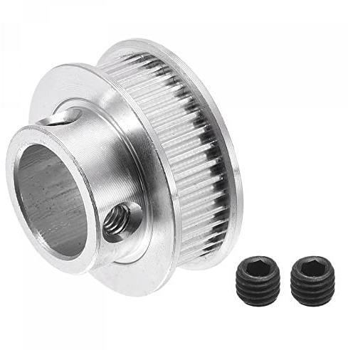sourcing map 40 Zähne 12 mm Bohrung Zahnriemenscheibe, Aluminium Synchronrad Silber für 3D Drucker Riemen, CNC-Maschine