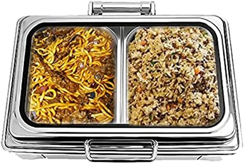 UZOURI 9l Calentador Buffet Inoxidable para Alimentos Calientes, Chafing Dish Eléctrico con Control Táctil De Temperatura Y Pinza para Comida Funda Plegable A 90 ° Variedad De Tamaños De Platos