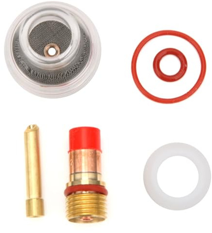 TIG Welding Glass Cup WP Torch Glass Lens Kit for WP-17 WP-18 WP-26 Torches Transparent Cup with Copper Collet Body 2.4mm TIG Consumables Accessories