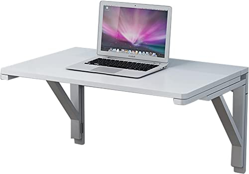 GLTZEN Wandmontierter Klapp-Esszimmer-Küchentisch, weißes Holz | Klappbarer Wandschreibtisch für kleine Räume, Eck-Computertisch, herunterklappbarer/aufklappbarer Schreibtisch für das Arbeiten im H