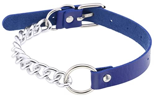WEITING Vintage-Kette, Choker-Halsband, Halsketten, Schmuck, Gothic-Leder, Harajuku, Damen-Halsband, Gothic-Zubehör, Blau