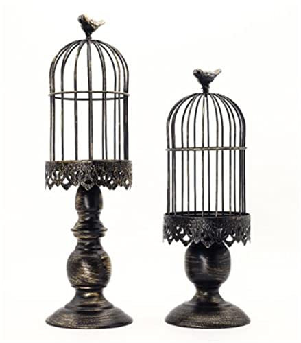 Kerzenhalter, Kerzenständer, Tang Sent Kunsthandwerk, Retro-Nostalgie for den Alten Vogelkäfig, Kerzenständer, amerikanischer Europa-Typ, Käfig, Einrichtungsartikel, Ornamente (Farbe: 3, Größe: groß)