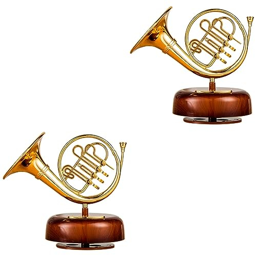 Garneck 2stücke Tuba-förmige Kreative Drehspieluhr Große Musikalische Box Als Tischdekoration Für Geburtstage Und Anlässe Einzigartige Für Und Familie