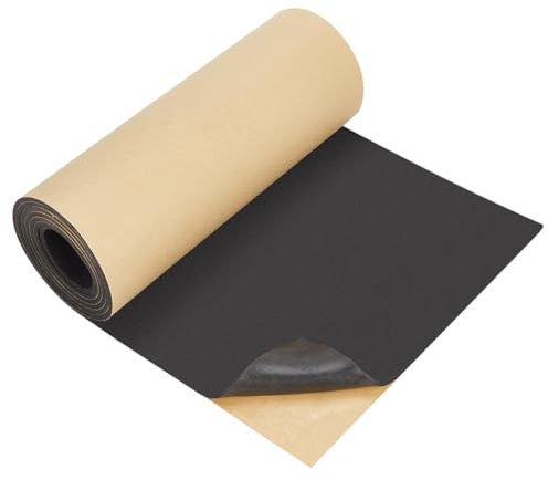 BENECREAT 2mx30cm Adhesive EVA Foam Roll, 4mm Black Adhesive EVA Foam Sheets Cosplay Foam Crafts for Halloween Art Supplies Paper Scrapbooking
