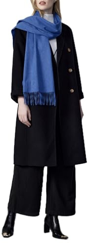 Montte Di Jinne - 100% Inner Mongolia Cashmere Super Soft Thick Scarf Warp Shawl for Women and Men - Medium (COBALT BLUE)