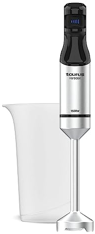 Taurus - Batidora de mano | 1500W | Picadora eléctrica INOX | 20 Velocidades + Turbo | Vaso medidor| Pica hielo, alimentos congelados, frutos secos