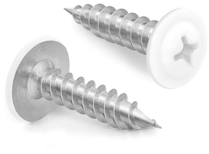 MewuDecor #8 x 1/2 Truss Head Fast Self Tapping Screws, Alloy Steel Wood Screws, White Head, 100 PCS
