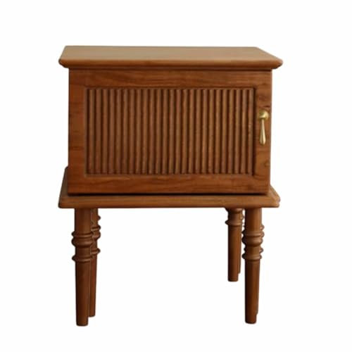 Generic Mesita de noche de madera maciza francesa de cerezo, mesita de noche vintage para muebles de almacenamiento corto para niños, espacio de gran tamaño