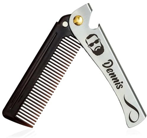 Bartkamm mit Gravur - Personalisiertes Geschenk für Männer - Hochwertiger Edelstahl-Bartkamm - Geburtstag Weihnachten Vatertag - Gentlemen Bartpflege Papa