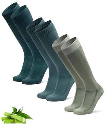 DANISH ENDURANCE Knee-High Bamboo Dress Socks, Knee Length Long Socks, Over The Calf, Super Soft, Men & Women, 3 or 6 Pack