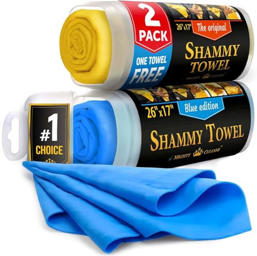 Biltorkdukar, mjuka, 2-pack + 1 gratis torkduk – superabsorberande fönsterläder – återanvändbara och repfria – 66 x 43 cm