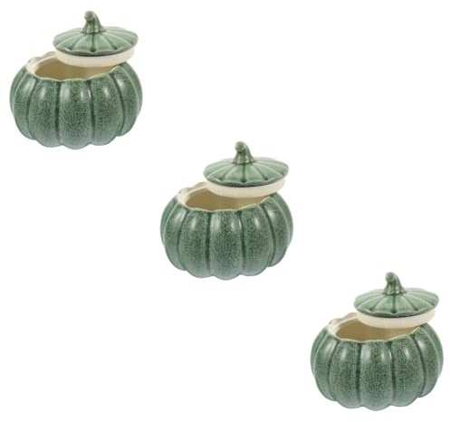 Ciieeo 3 Piezas Copa De Calabaza Plato De Hornear Tazón Para Mezclar Olla De Sopa De Cebolla Francesa Tazones En Forma De Calabaza Tazón De Sopa De Fideos Olla Arrocera Guiso Cerámica
