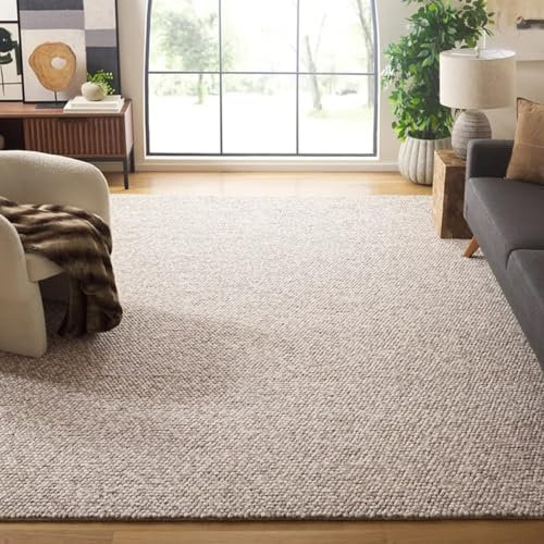 S & L Homes Popcorn-Fußmatte/Vorleger aus Wolle, Baumwolle, handgewebt, Grobstrick, Elfenbein, moderne Matte für Veranda, Wohnzimmer, 60 x 90 cm, Beige