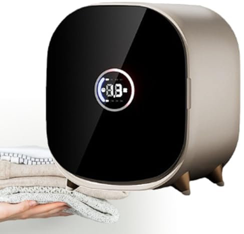 ZyKnaurral Secadora de Ropa portátil con Pantalla táctil LCD, Secadora eléctrica pequeña, Secadora de Ropa giratoria con Capacidad de 0,8 kg, Adecuada para Ropa Interior, Telas de Ropa de bebé, Seda