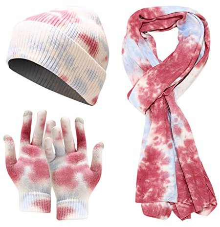 Mützen für Laufhandschuhe, gestrickt, für Erwachsene, warm, Radfahren, Mütze, Skifahren, bedruckte Sets, winddichte Mütze, Winter-Baseballkappen, Distressed Baseballmützen, rot, Einheitsgröße