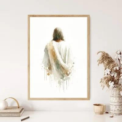 Yocheng Paraboles de Jésus Affiche Croyants Chrétiens Aquarelle Peinture Impression Sur Toile Porche Maison Mur Art Décoration Peinture Suspendue 60x90cm sans cadre