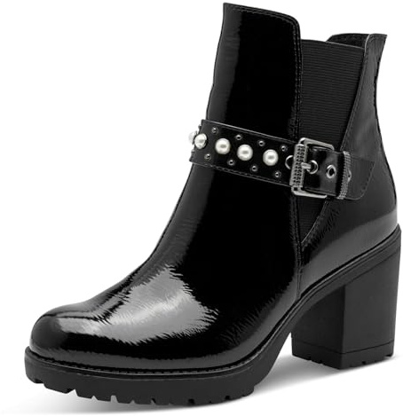 Marco Tozzi Damen 2-25425-45 Stiefelette, Black Patent, 38 EU