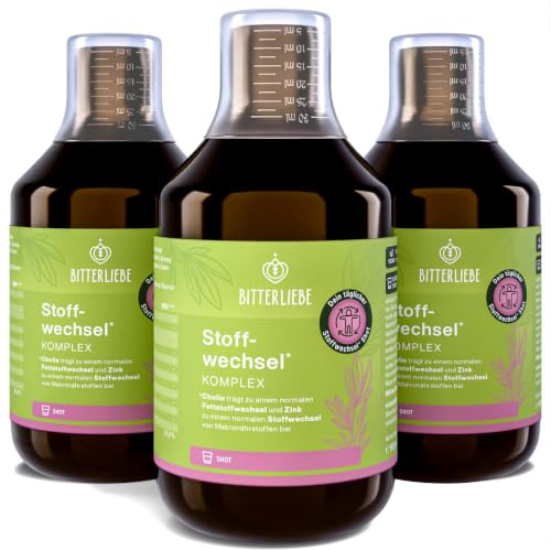 BitterLiebe Stoffwechsel * Shot - Mariendistel Artischocke Löwenzahn und L Carnitin zum Stoffwechsel beschleunigen * - Stoffwechselkur * mit Zink, Cholin und Bitterstoffe