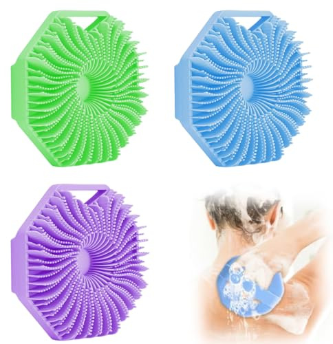 Tomedeks 3 PCS Silicone body scrubber, Silicone shower scrubber for body