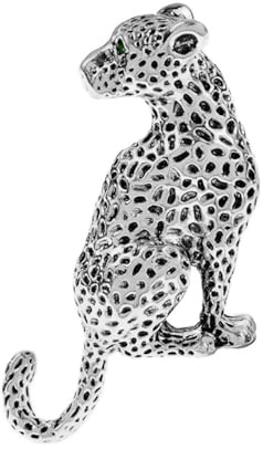 Broche Vintage Léopard Épingle à Revers Punk Pour Femme Homme Strass Gothique Collier Costume Manteau Sac à Dos Bijou Décoratif Animal Guépard Couguar Accessoire De Mode Corsage