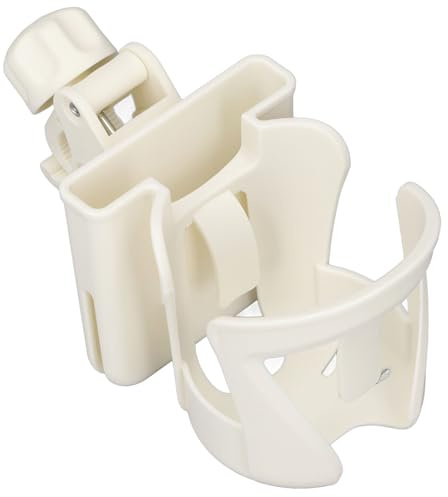 Fdit Adjustable Universal Cup Holder, Stable, Multifunctional, Safe, Portable Cup Holder for Parents, Wheelchair Size, ABS (Beige)